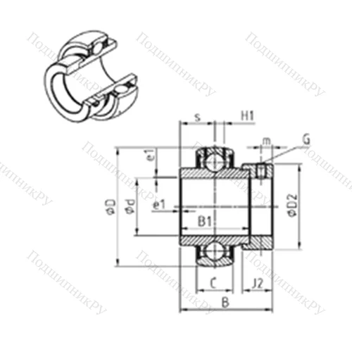 Подшипник шариковый радиальный EX 212-39 от производителя  SNR