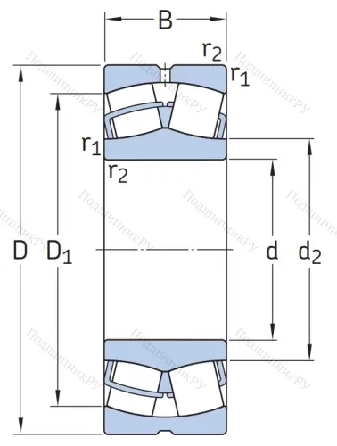 Сферический роликовый подшипник 23228 CC/W 33 от производителя  SKF