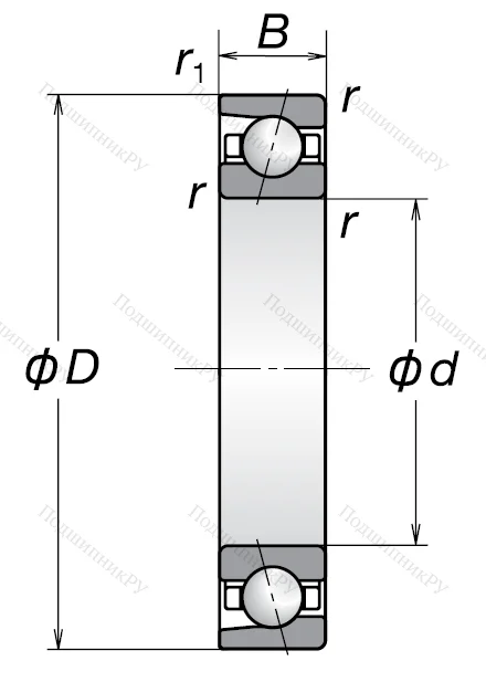 Однорядный шариковый подшипник 7204 BW от производителя  NSK