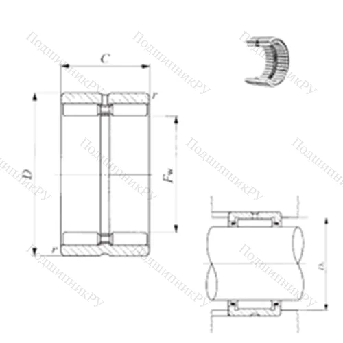Подшипник игольчатый радиальный GTR 11013550 от производителя  IKO