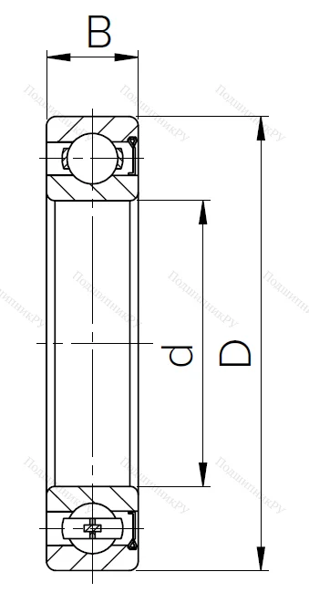 Шариковый однорядный подшипник 60107 (6007 Z) в Нижнем Новгороде