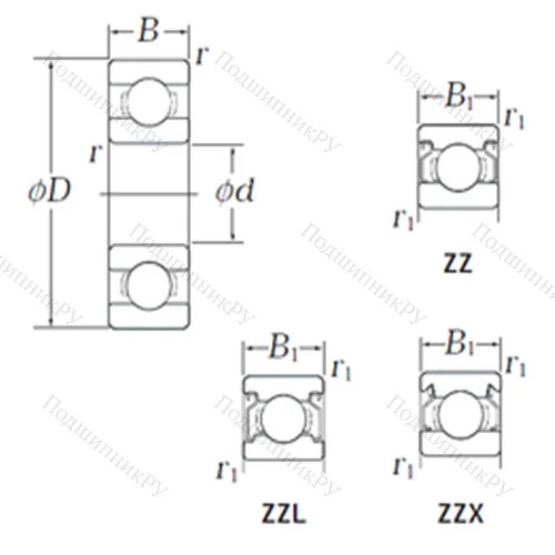 Подшипник шариковый радиальный WOB 71 ZZX