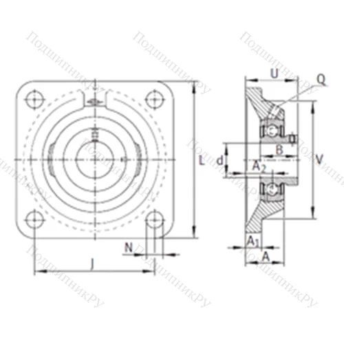 Подшипниковый узел шариковый радиальный PCJY 30-N