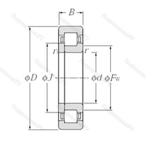 Подшипник роликовый радиальный NUP 1005 от производителя  NTN