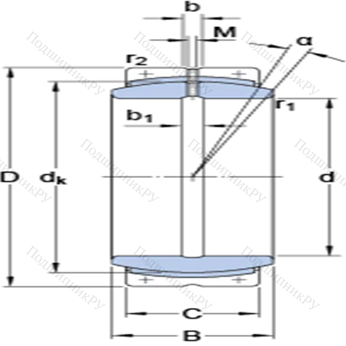 Радиальные сферические подшипники скольжения с контактными поверхностями сталь/сталь, требующие техобслуживания GEC 800 FBAS