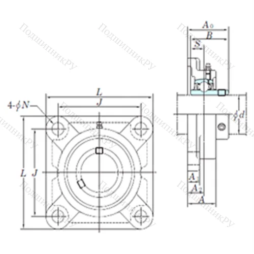 Подшипниковый узел шариковый радиальный UCF 305-16 от производителя  KOYO