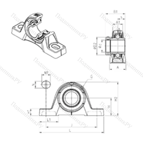 Подшипниковый узел шариковый радиальный EXPE 215