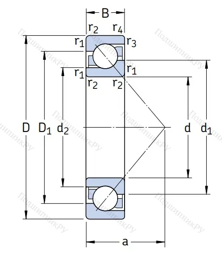 Однорядный шариковый подшипник 7228 BCBM от производителя  SKF