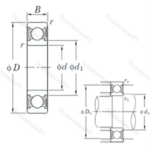 Подшипник шариковый радиальный 6303 2RD C 3
