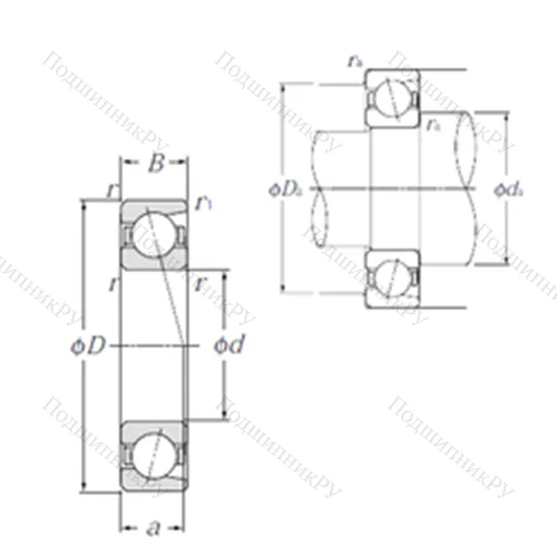 Подшипник шариковый радиально-упорный 7236B