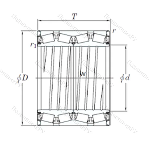 Подшипник роликовый радиально-упорный 47TS 614428C-1