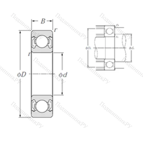 Подшипник шариковый радиальный 6905ZZ