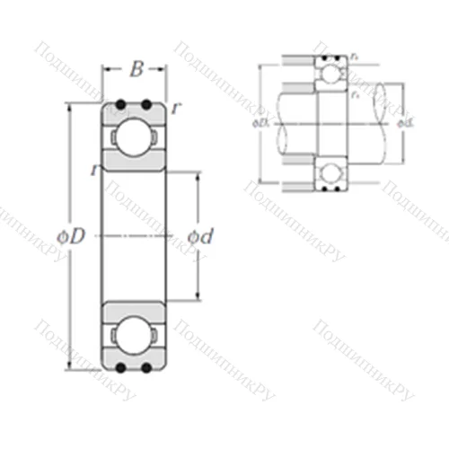 Подшипник шариковый радиальный AC-6208