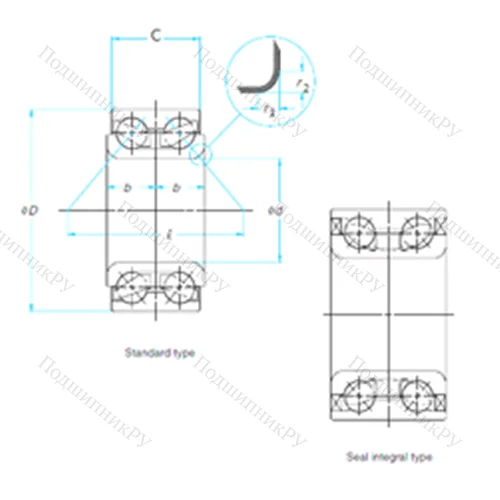 Подшипник шариковый радиально-упорный WB 000021 от производителя  TIMKEN
