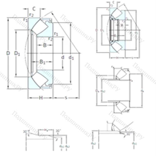 Подшипник роликовый упорно-радиальный 293/530 от производителя  SKF