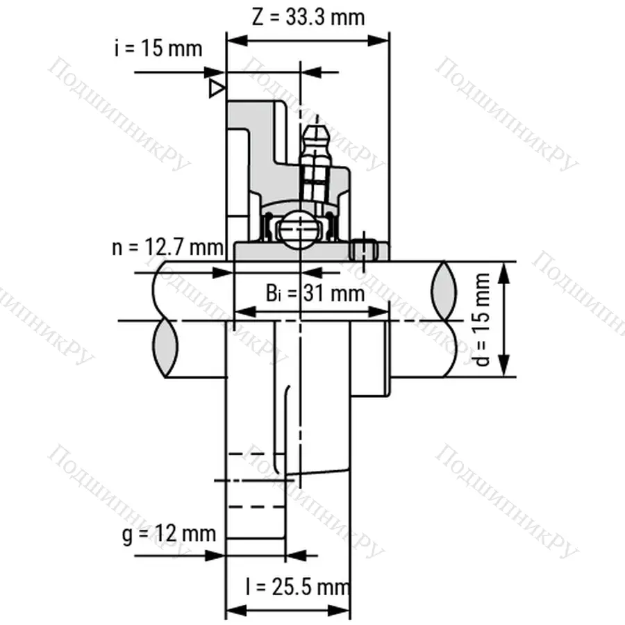 Подшипниковый узел SS-UCF 202 - Вал: 15 мм