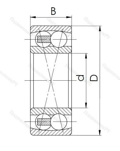Двухрядный шариковый подшипник 1505 2RS (2205 2RS) в Нижнем Новгороде
