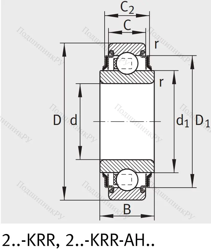 Закрепляемый подшипник 205 XL KRR от производителя  INA