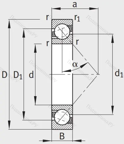 Однорядный шариковый подшипник 7309 B XL TVP от производителя  FAG