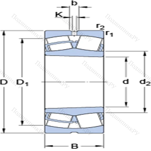 Сферические роликоподшипники с цилиндрическими и коническими отверстиями 23234 CCK/W 33 от производителя  SKF