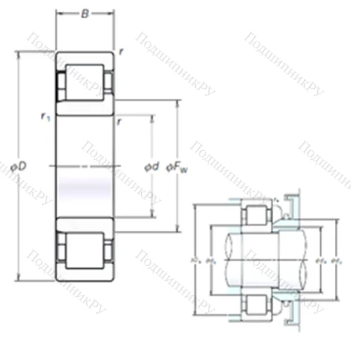 Подшипник роликовый радиальный NJ 211EM
