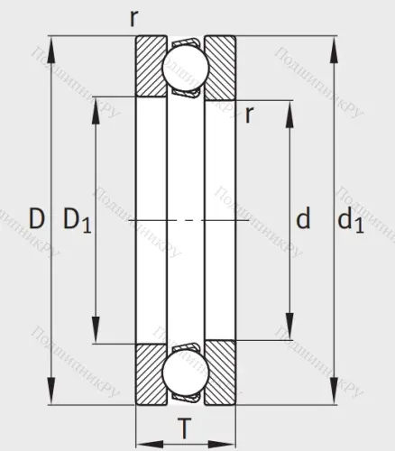 Упорный шариковый подшипник 51409 от производителя  FAG