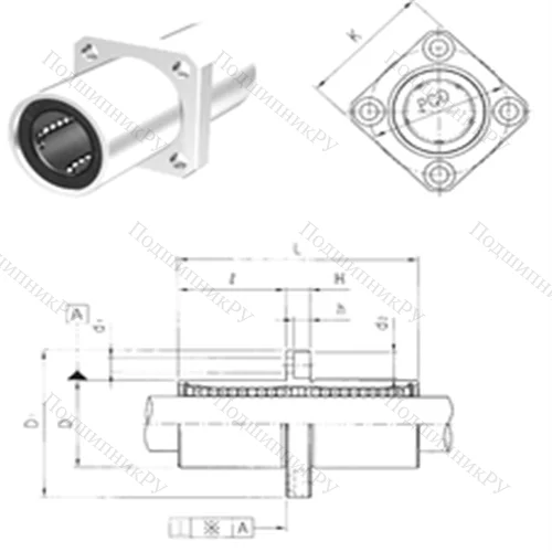 Подшипник шариковый линейный LMEKM 8 от производителя  Samick