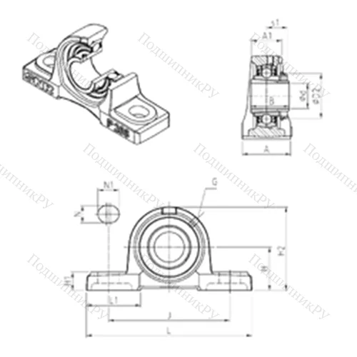 Подшипниковый узел шариковый радиальный UKP 213H