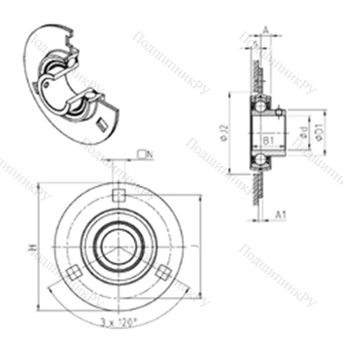 Подшипниковый узел шариковый радиальный USPF 202 от производителя  SNR