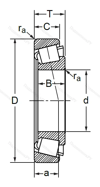 Конический роликовый подшипник 7607 (32307)