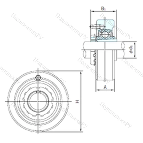 Подшипниковый узел шариковый радиальный UKC 318+H 2318 от производителя  NACHI
