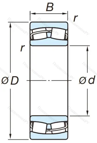 Сферический роликовый подшипник 22322 RZW 33 C 3 от производителя  KOYO