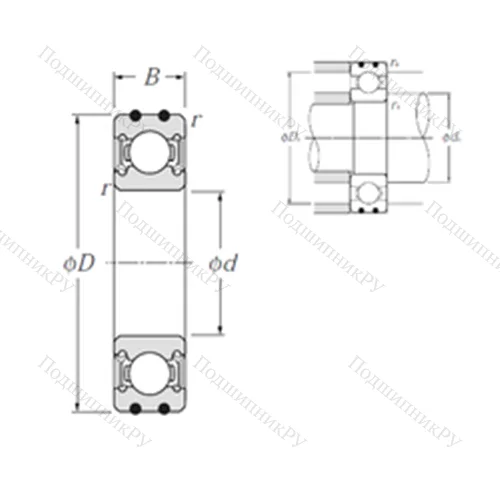 Подшипник шариковый радиальный AC-6208LLU