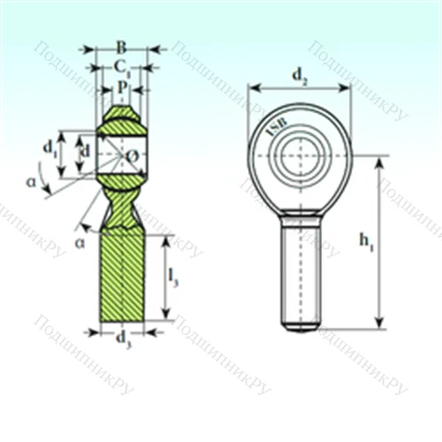 Подшипник скольжения сферический TSM.R 16 от производителя  ISB