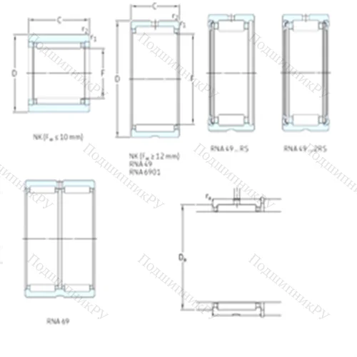 Подшипник игольчатый радиальный RNA 6902
