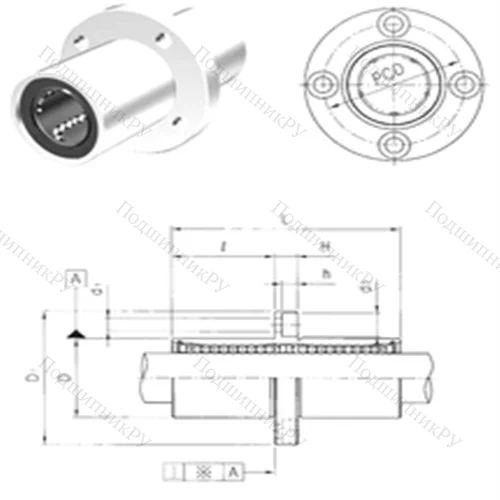 Подшипник шариковый линейный LMEFM 12UU от производителя  Samick