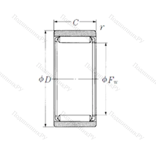 Подшипник игольчатый радиальный RNAF 556820 от производителя  NSK Подшипник игольчатый радиальный RNAF 556820 от производителя  NSK