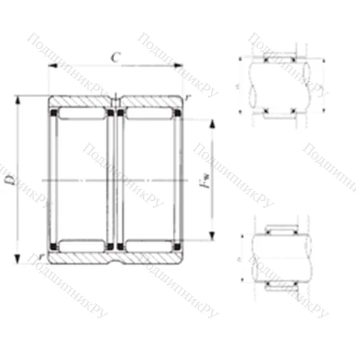Подшипник игольчатый радиальный RNAFW 182620