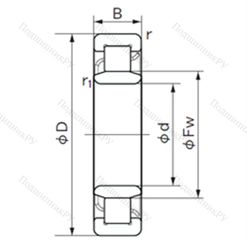 Подшипник роликовый радиальный NU 318 E