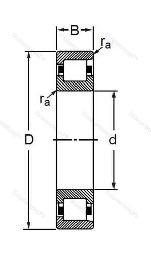 Цилиндрический роликовый подшипник 102209 (N 209 V) в Нижнем Новгороде
