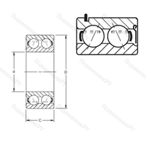 Подшипник шариковый радиально-упорный 5203KDG