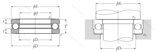 Упорный шариковый подшипник 51124 от производителя  NTN