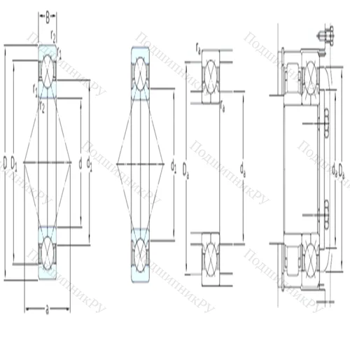Подшипник шариковый радиально-упорный с четырёхточечным контактом QJ 228N 2MA