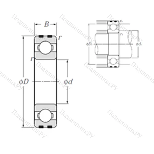 Подшипник шариковый радиальный EC-6010
