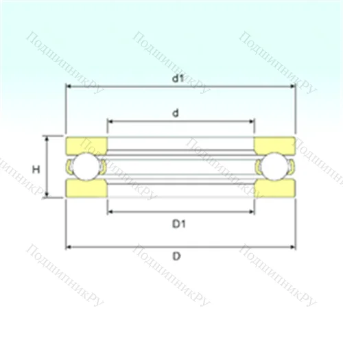 Подшипник шариковый упорный 51413 M от производителя  ISB