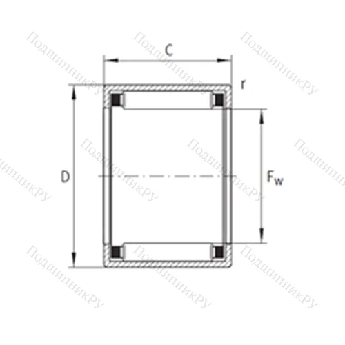 Подшипник игольчатый радиальный SCE 5612 от производителя  INA
