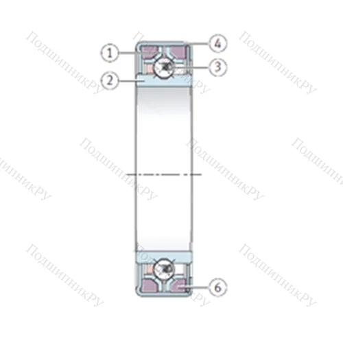 Подшипник шариковый радиально-упорный с четырёхточечным контактом F-554257.02