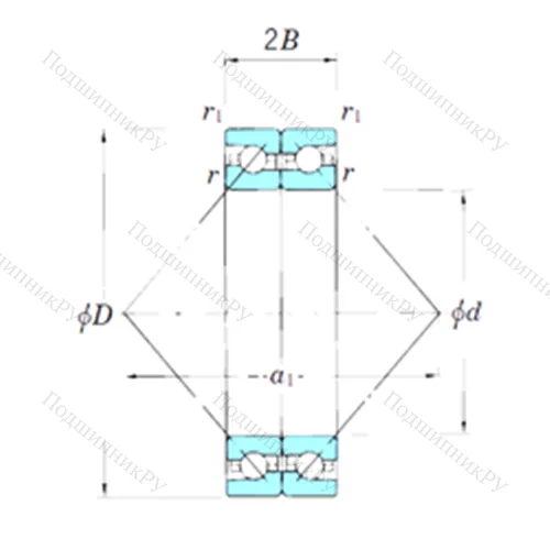 Подшипник шариковый радиально-упорный спаренный ACT 026BDB