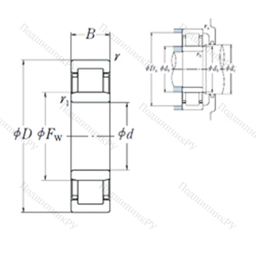 Подшипник роликовый радиальный NU 340EM