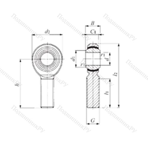 Подшипник скольжения сферический POS 3EC от производителя  IKO